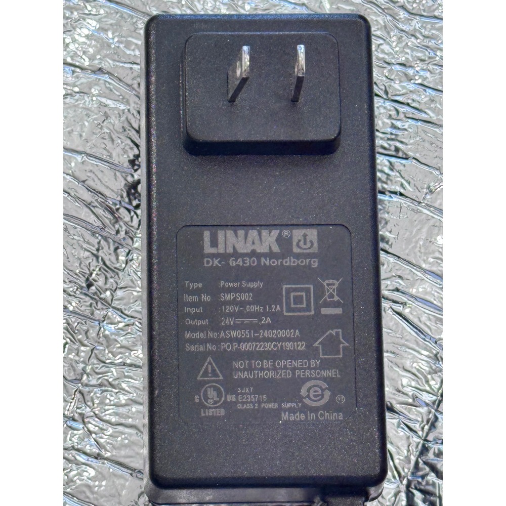 Linak SMPS002 Power Supply 24V 2A Adapter DK-6430 Nordborg ASW0551-24020002A